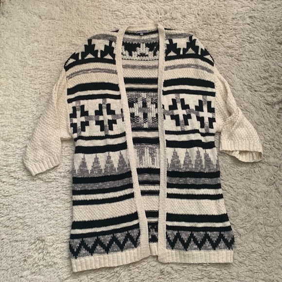 Black and White Boho Cardigan - Picture 1 of 3